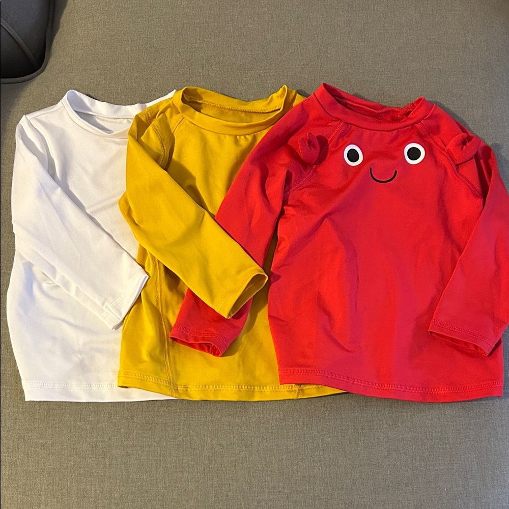 Set of 3 Cat and Jack Long Sleeve Rash Guards